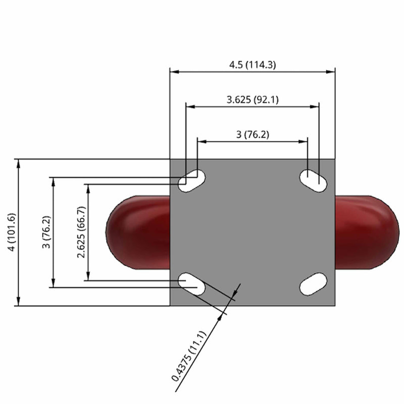 8" Ergonomic Wheel Rigid Caster