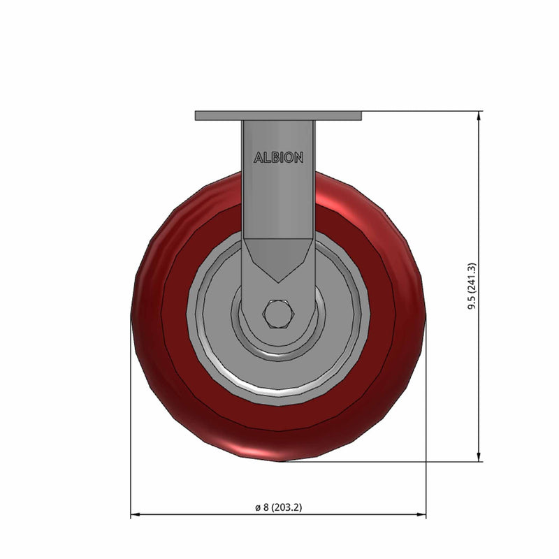 8" Ergonomic Wheel Rigid Caster