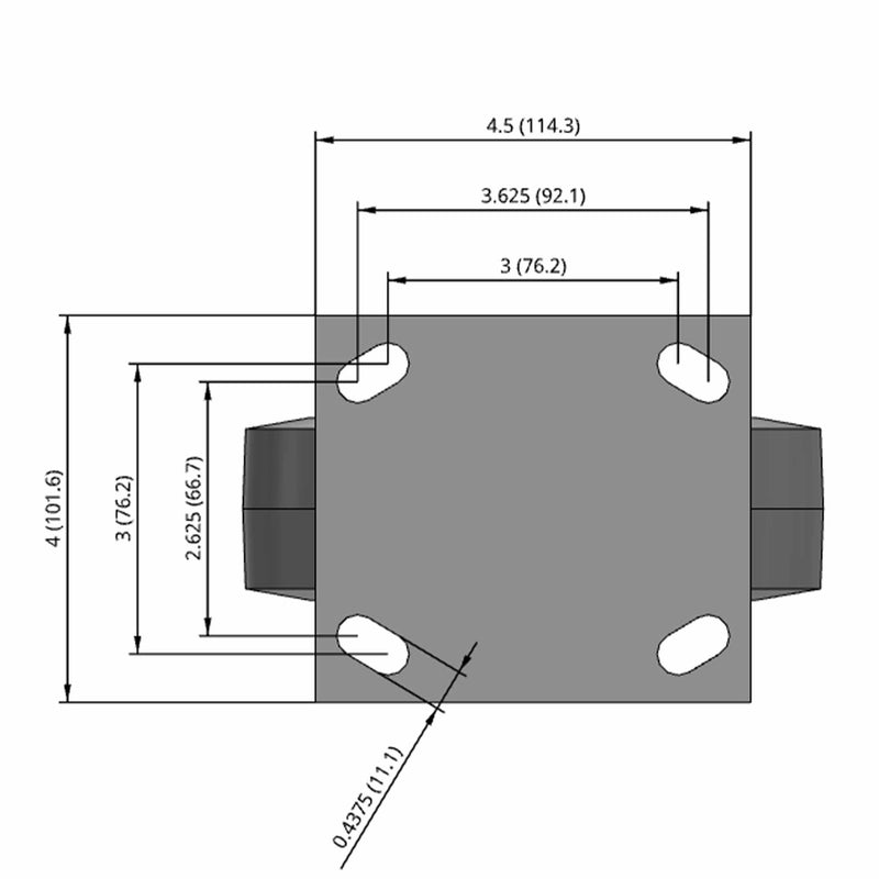 6 inch Heavy Duty Rubber Wheel Rigid Caster with Precision Ball Bearings, USA Made