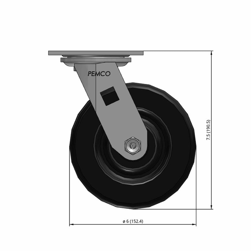 6 inch Heavy Duty USA Phenolic Wheel Caster, 2 inch wide