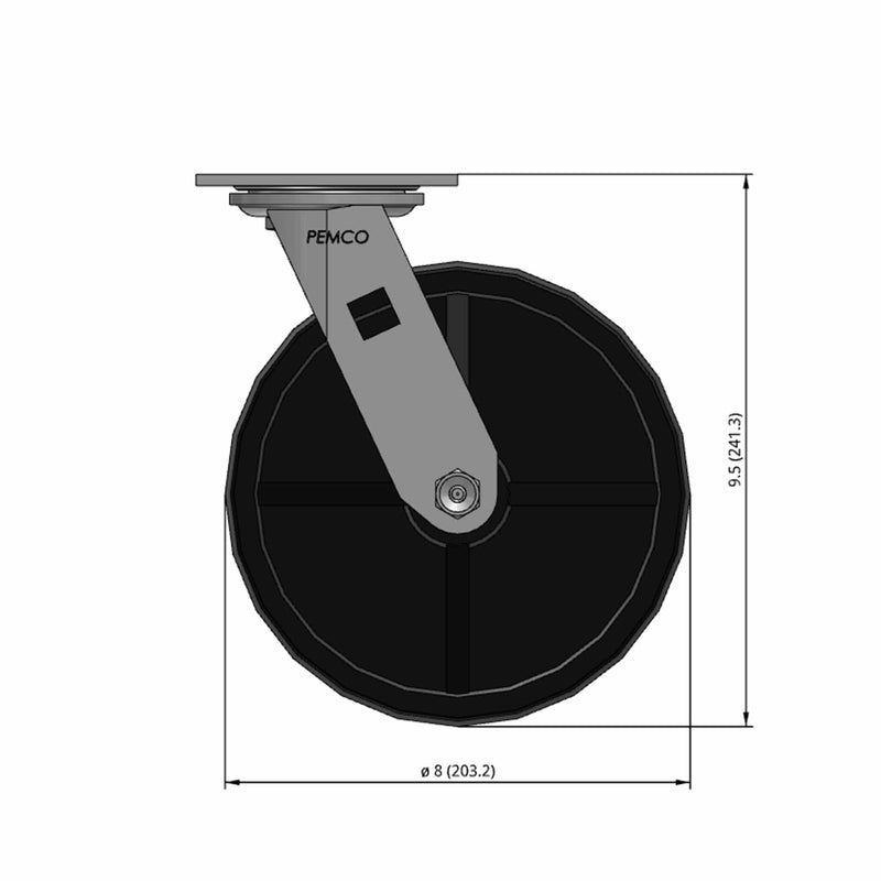 8 inch Heavy Duty USA Polypropylene Wheel Caster, 2 inch wide